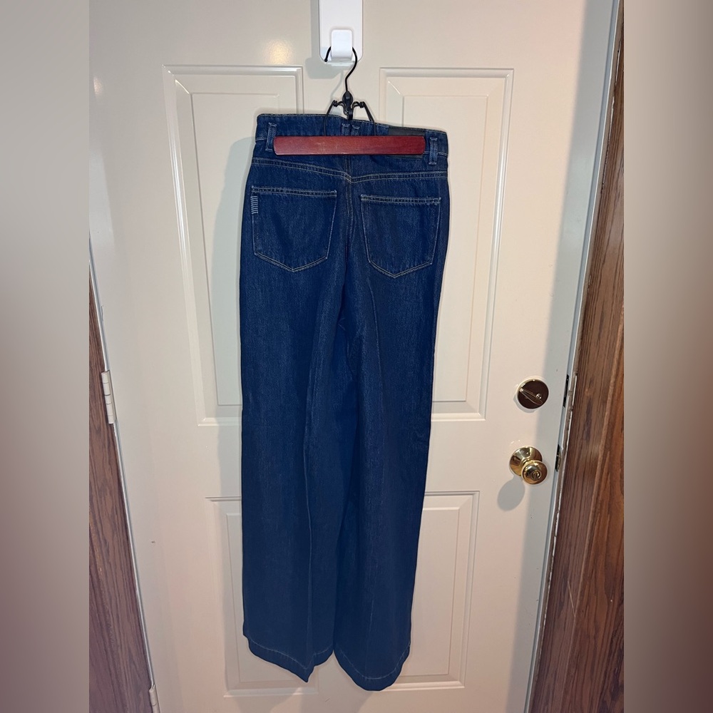 PAIGE Vintage Wide Leg Jeans Dark Wash Size 24 High Rise - Picture 5 of 11